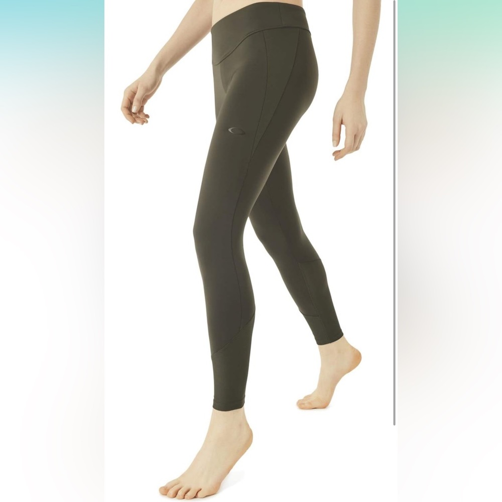 🏷️ OAKLEY Performance Fit Luxe High Waist Leggings XL Dark Ash VGC